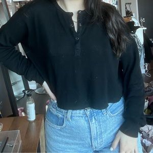 black snap front long sleeve